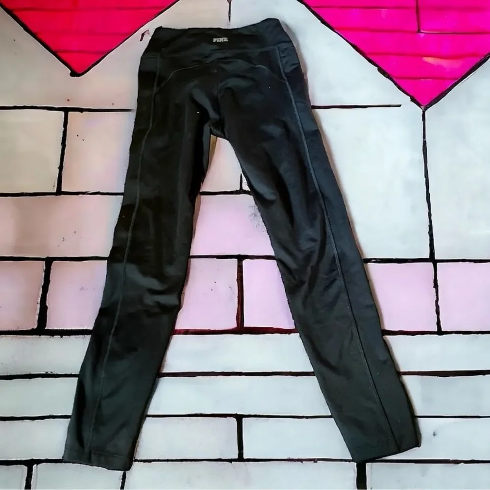 PINK Victoria’s Secret COZY Leggings Black High Waist Fleece Lined Activewear S